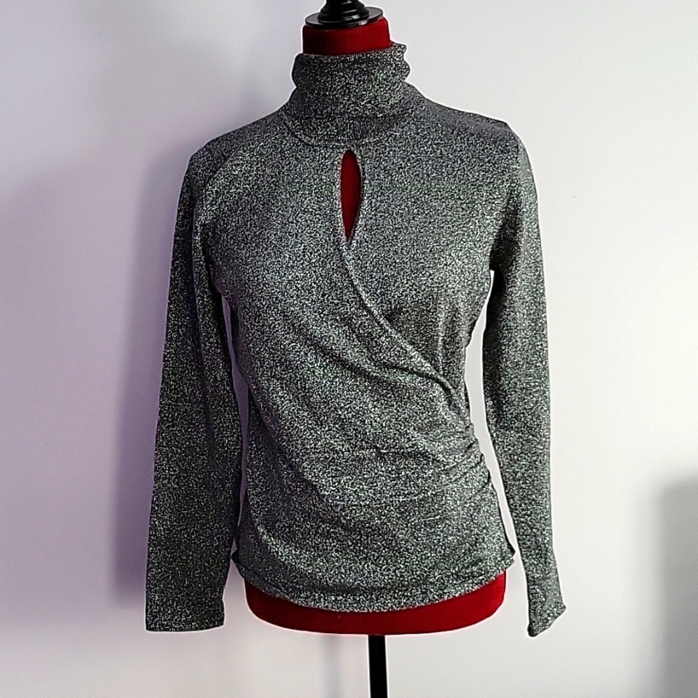 Metallic turtleneck
